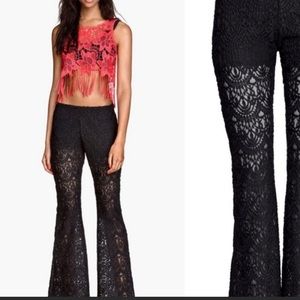 H&M Black Lace Flare Pants